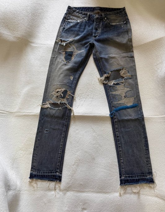 UNDERCOVER アンダーカバー 10SS 68 デニムパンツ ダメージ 加工 Archive アーカイブ 68デニム ブルー サイズ1拍卖