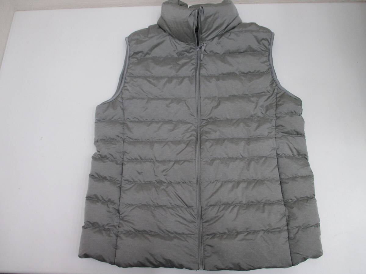ファッション祭 UNIQLO ユニクロ ウルトラライトダウン ベスト XL グレー ナイロン ダウン フェザー 定番 軽量 秋冬 紳士 メンズ 袋無し拍卖