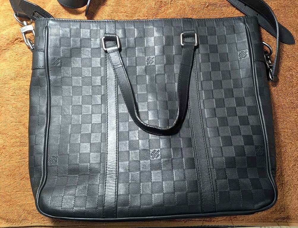 【ルイヴィトン】LOUIS VUITTON ・ダミエ アンフィニ・タダオPMオニキス・ N41269・黒 ・トートバッグ・ビジネスバック・メンズ ・現状品拍卖