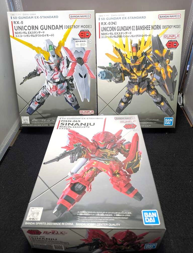 【ガンプラ】バンダイ・SD GANDAMU WX STANDARD /シナンジュ/バンシイルノン/ユニコーンガンダム・3個セット・SDガンダム・新品・未組立拍卖