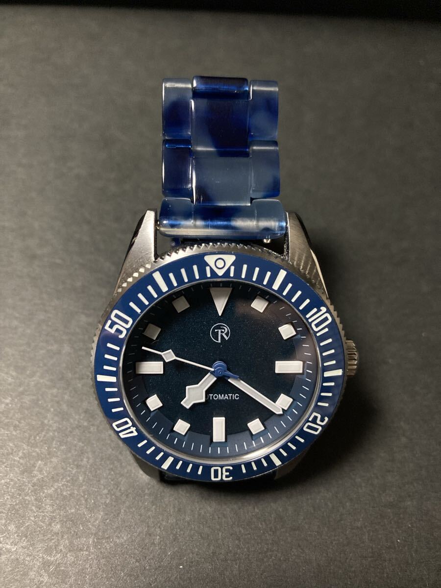 NH35ムーブメント ノンデイト ブルーダイヤル自動巻き腕時計拍卖