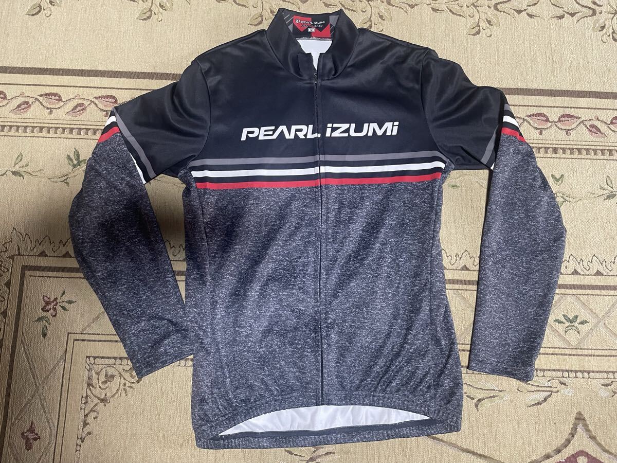 送料無料 中古 良品 PEARL iZUMi パールイズミ サイクリングシャツ 長袖 M メンズ 自転車 サイクリング 秋冬用 裏毛拍卖