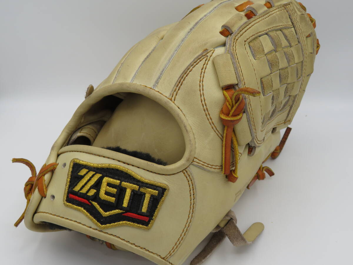 (中古.詳細あり) ZETT プロステイタス 二塁.遊撃手用 グラブ ナチュラル色 右投げ 軟式用 ゼット グローブ拍卖