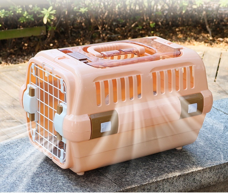 ペットキャリー 犬 猫 Lサイズ 保護犬 保護猫 キャリーケース ハード ケース ペットキャリー キャリー クレート 小型 中型 オレンジ拍卖