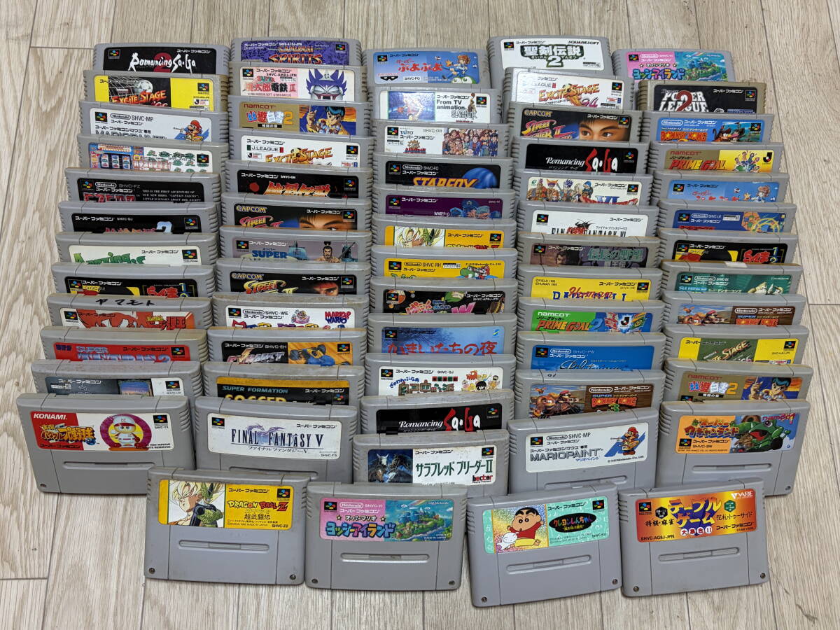 【ジャンク品】大量 任天堂 スーパーファミコン ソフト 64本セット拍卖