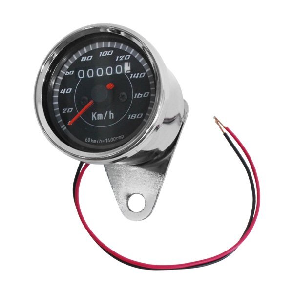 機械式 バイク 180km LED スピードメーター ミニ ステンレス ブラックパネル 汎用 12V APE モンキー ゴリラ GSX シャリー マグナ ダックス拍卖