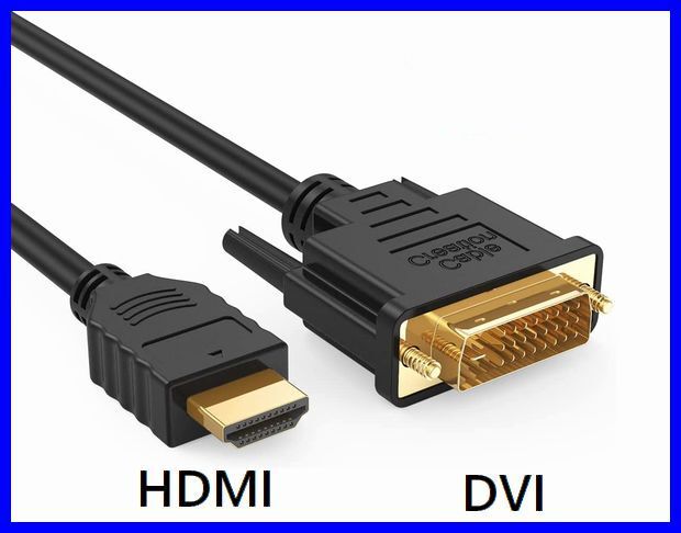 DVI - HDMI 変換ケーブル 1.5m 双方向対応 金メッキ端子 1080PフルHD対応 ・DVI-HDM15 実測1.4m拍卖
