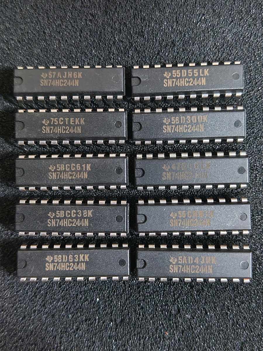 SN74HC244N テキサスインスツルメントTI製 高速CMOS IC 2x4回路スリーステートバッファ (10個セット)拍卖