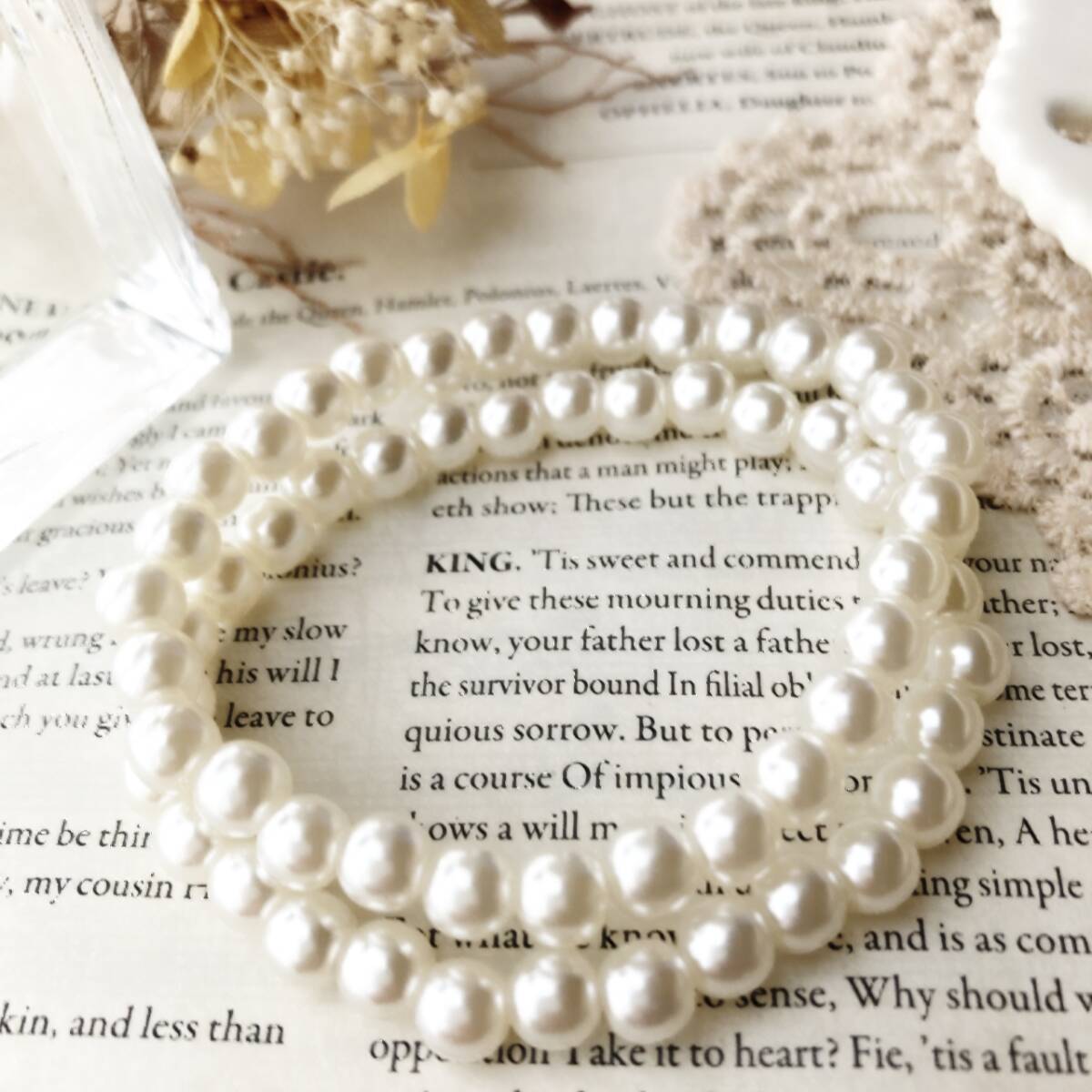 パールブレスレット 2本セット 伸縮 パール 6mm 16㎝☆vintage jewelry accessoriesR0753拍卖