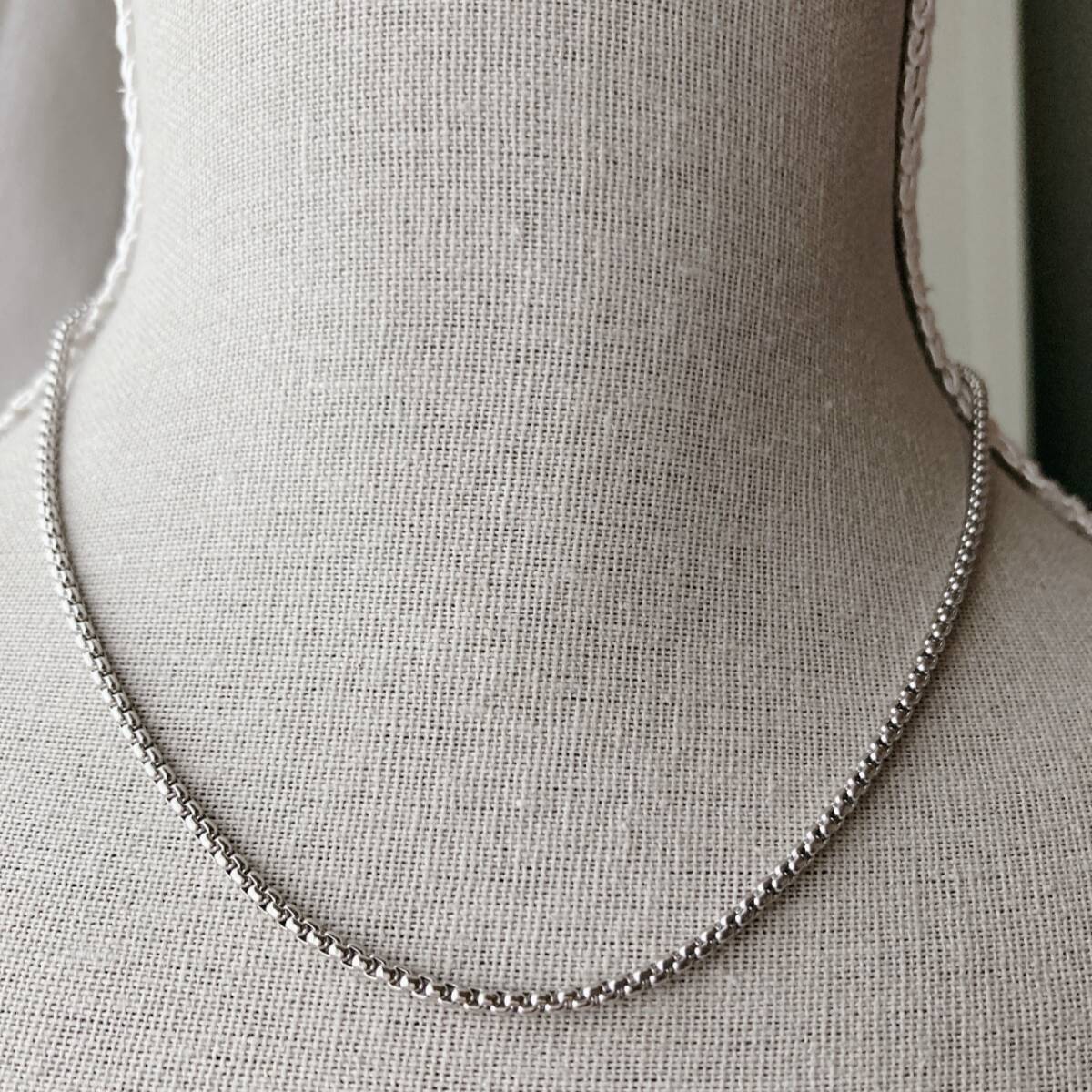 ネックレス ショート チェーンネックレス シルバートーン メンズ レディス シンプル 美品☆Vintage jewelry accessoriesF0300拍卖