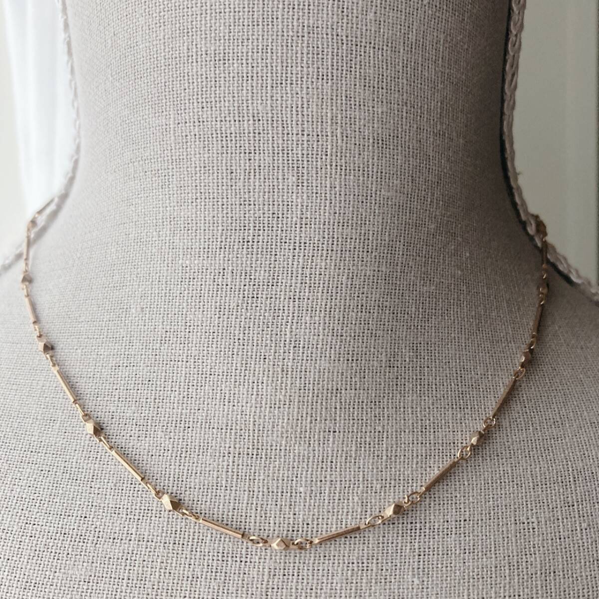 ヴィンテージネックレス ショート 40cm K18GP YAMA刻印 メンズ レディース☆Vintage jewelry accessoriesF0345拍卖