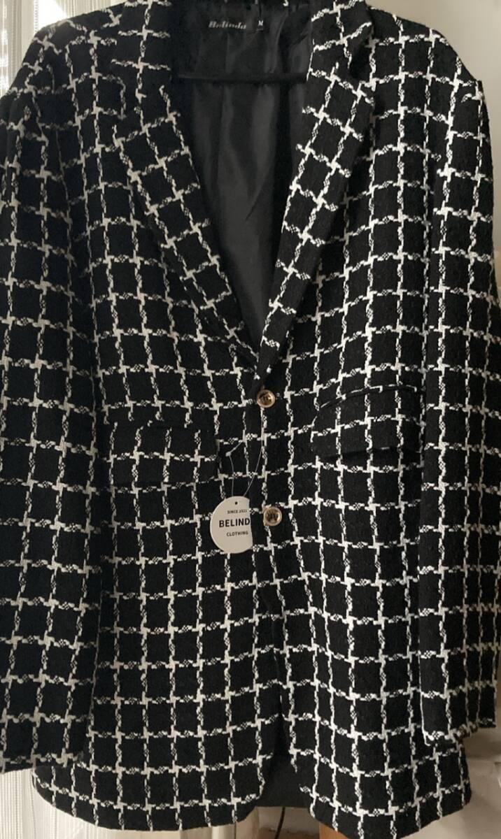 ■送料無料■未使用新品■ショートコート ブラック 黒 チェック Mサイズ■BELINDA OFFICIALベリンダ 拍卖