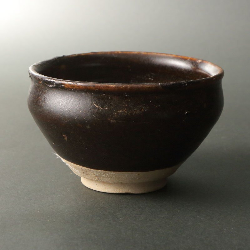 委託HK◇大平窯出土 美濃天目茶碗(茶道具 陶磁器 陶芸 美濃焼 瀬戸焼 鉄釉 天目釉 抹茶碗 茶陶 茶事 茶席 出土品 発掘品 古窯 )拍卖