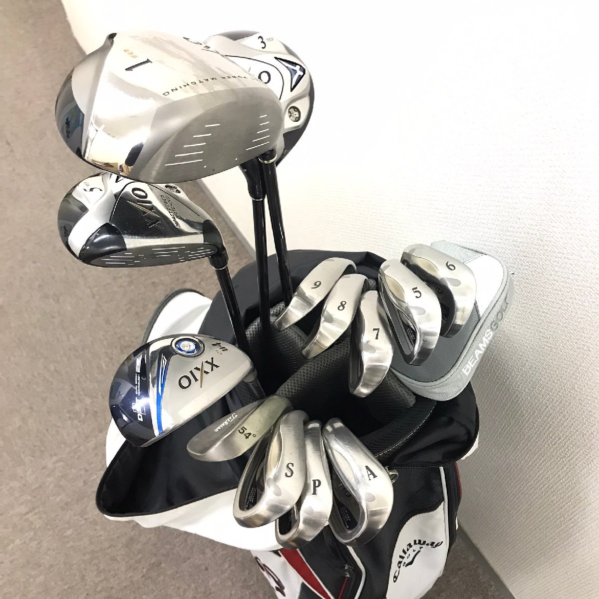 中古品 ゼクシオ XXIO APS56789 パターODYSSEY XDF1100 ドライバー3 U4 5 フェアウェイウッド 1 ウェッジ 54° 計13本 左打ち用 質屋出品拍卖