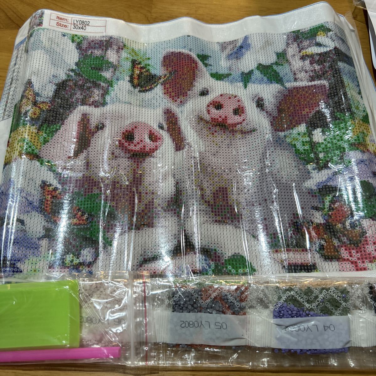 新品 ダイヤモンドアート ブタ 30かける40拍卖