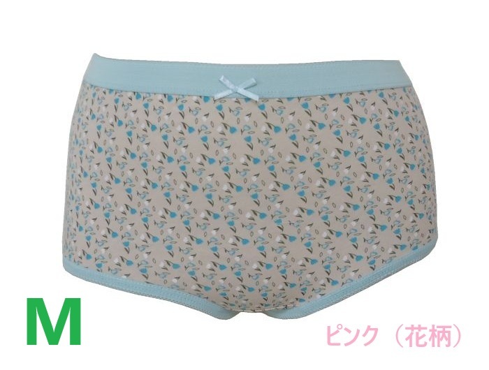 M・ピンク(花柄) レディースショーツ 綿100% 「ゆったりタイプ」 股上深め 新品拍卖