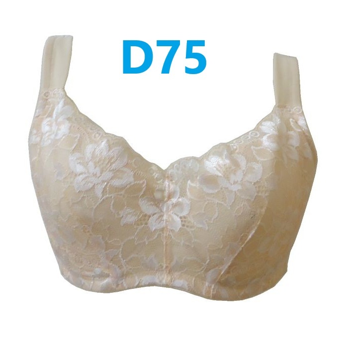 D75・ベージュ バストすっきりブラジャー ワイヤー入り 幅広ストラップ 脇高設計 リフトアップパネル 細見せ ブラジャー 新品拍卖