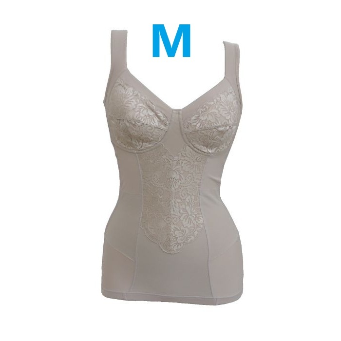 M・ベージュ あったか ボディシェイパー 微起毛 補正下着 広幅ストラップ パワーネット 定価:3,990円 新品拍卖