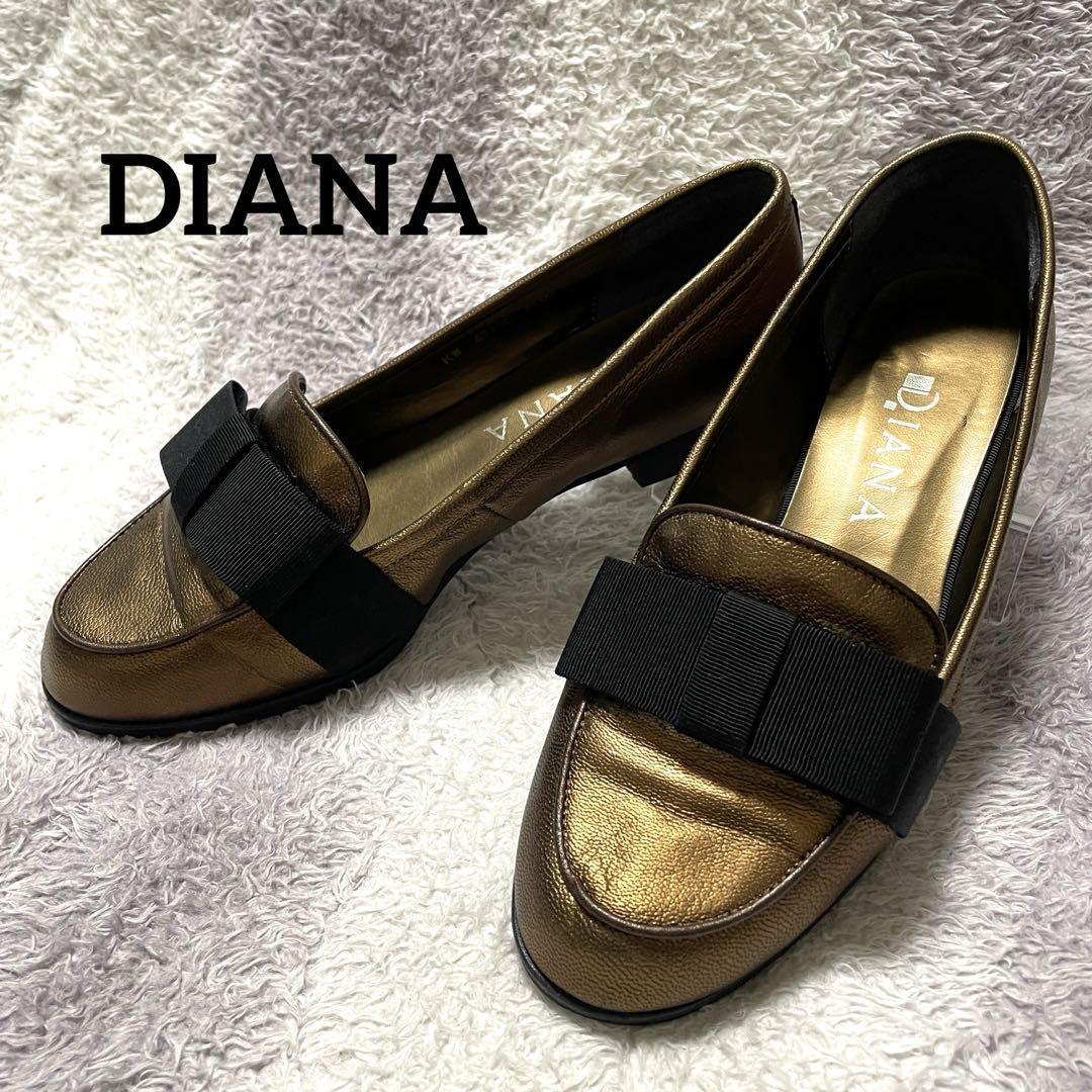 sA2 ダイアナ DIANA/ブロンズ光沢ローファー/ローヒールパンプス拍卖