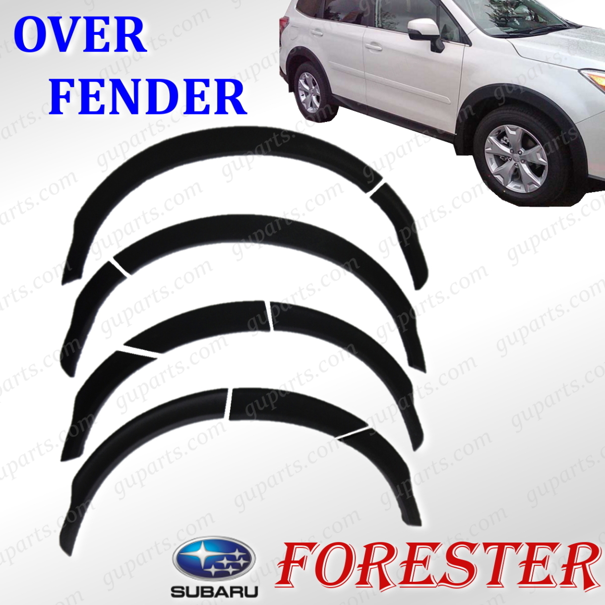 スバル フォレスター SJ5 SJG H24/8~ 左 右 オーバー フェンダー モール ディング フレア スポイラー エアロ キット拍卖