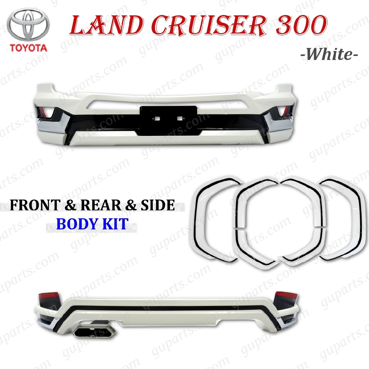 ランドクルーザー 300 系 フロント リア エアロ フェンダー ガーニッシュ ホワイト 白 ランクル 300 ZX フロント スポイラー リヤ キット拍卖