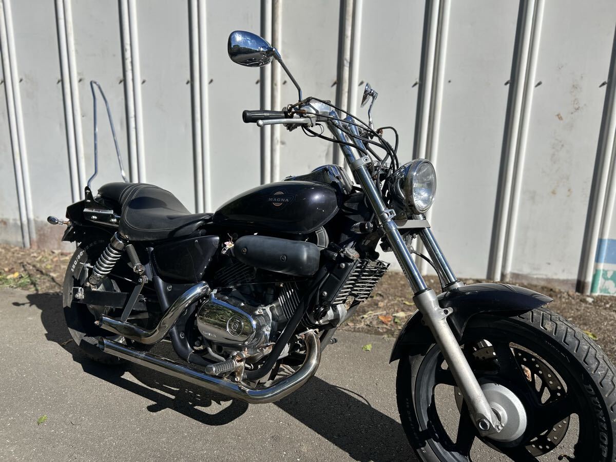 【動画あり】マグナ250カスタム スラッシュマフラーバッテリー新品拍卖