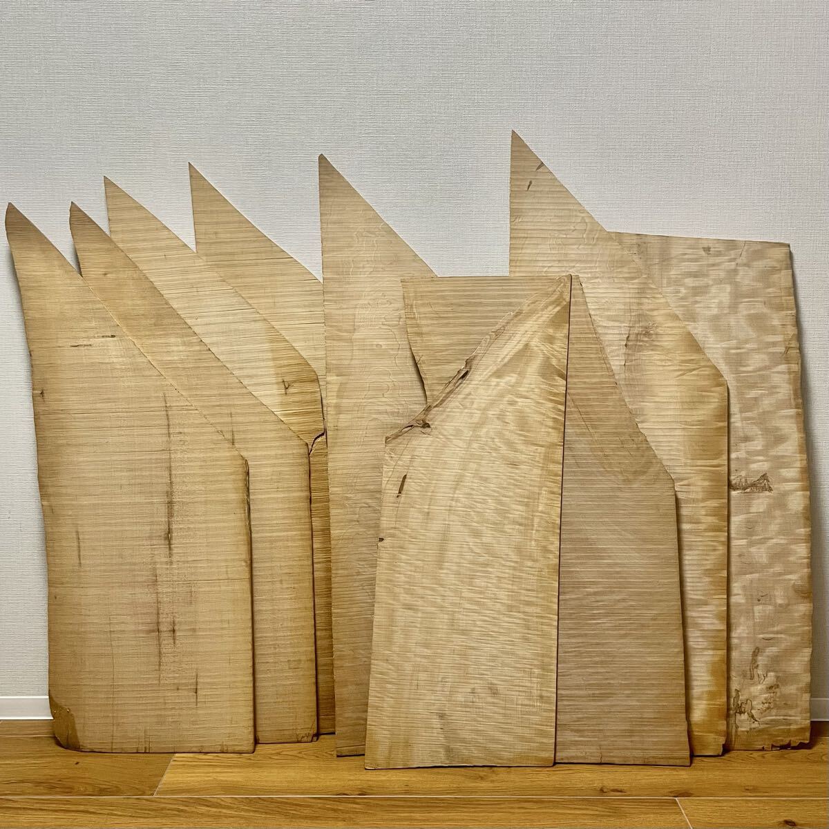 【楽器用材 計9枚】栃 楓 縮木 1000×350×7 他拍卖