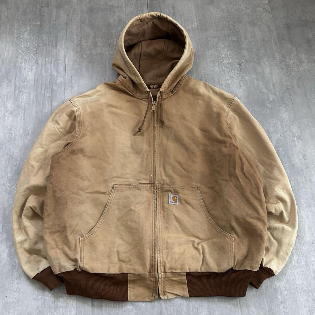 V430【希少 アーカイブ】カーハート アクティブジャケット ダック ゆるだぼ Carhartt 90s 00s マウンテンパーカー ジップブルゾン ブラウン拍卖