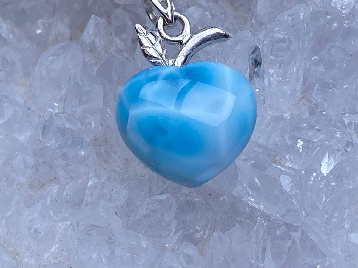 即決 0623a565 天然石★【45Aラリマー】★&925銀 ハート形ペンダント 15x13.2x8.8mm(新品)拍卖