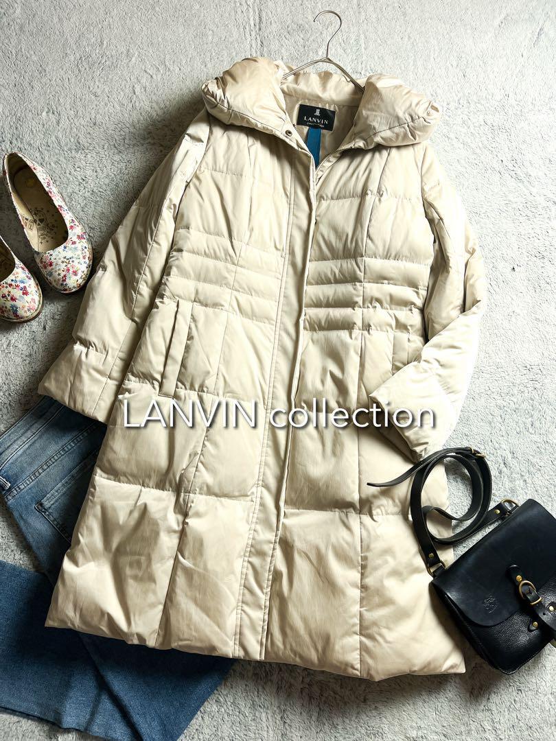 【LANVIN COLLECTION】ショールカラーダウンコート グレージュ L拍卖