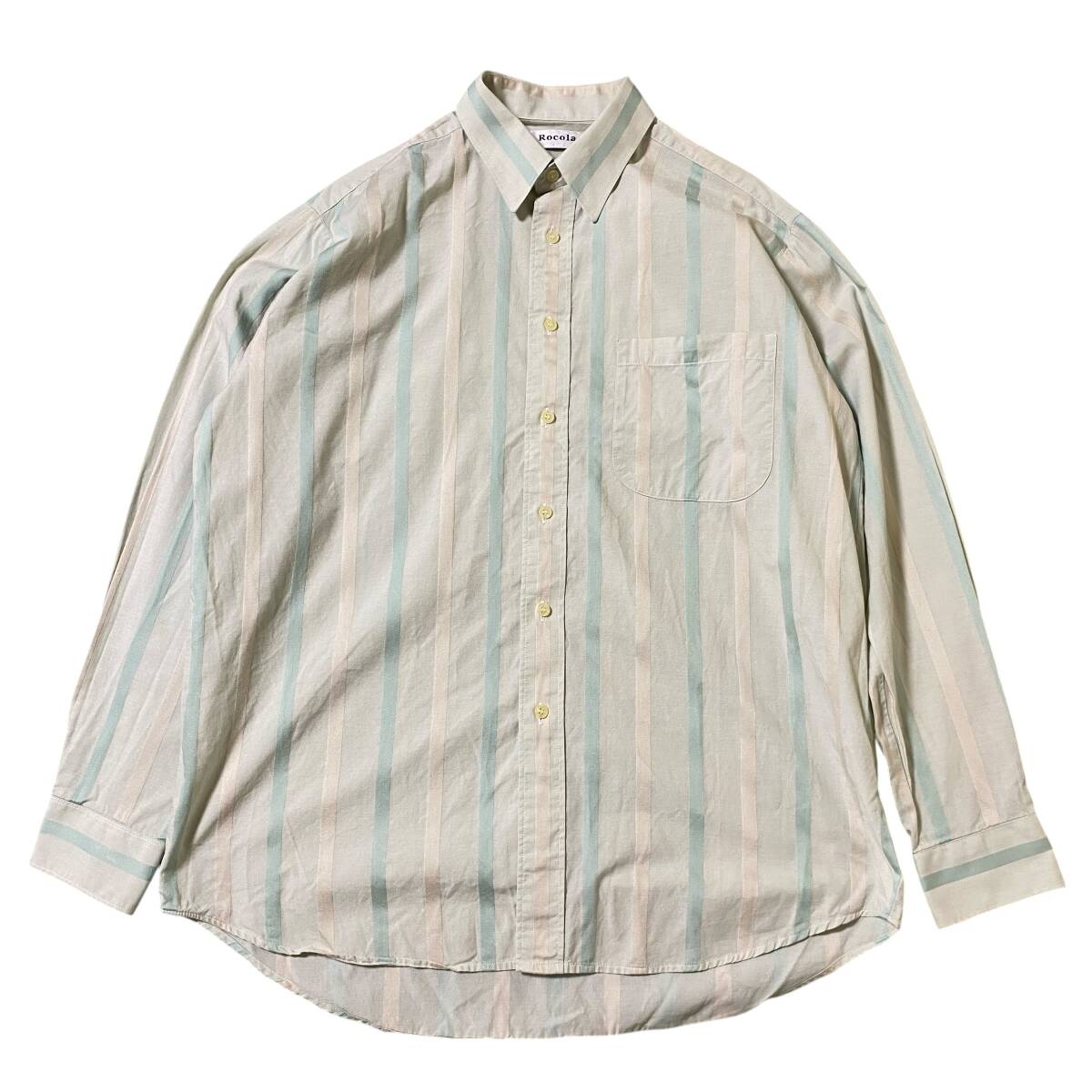 アメリカ古着 Rocola 90s ヴィンテージ 長袖 シャツ ストライプ コットン US古着 【H304】拍卖
