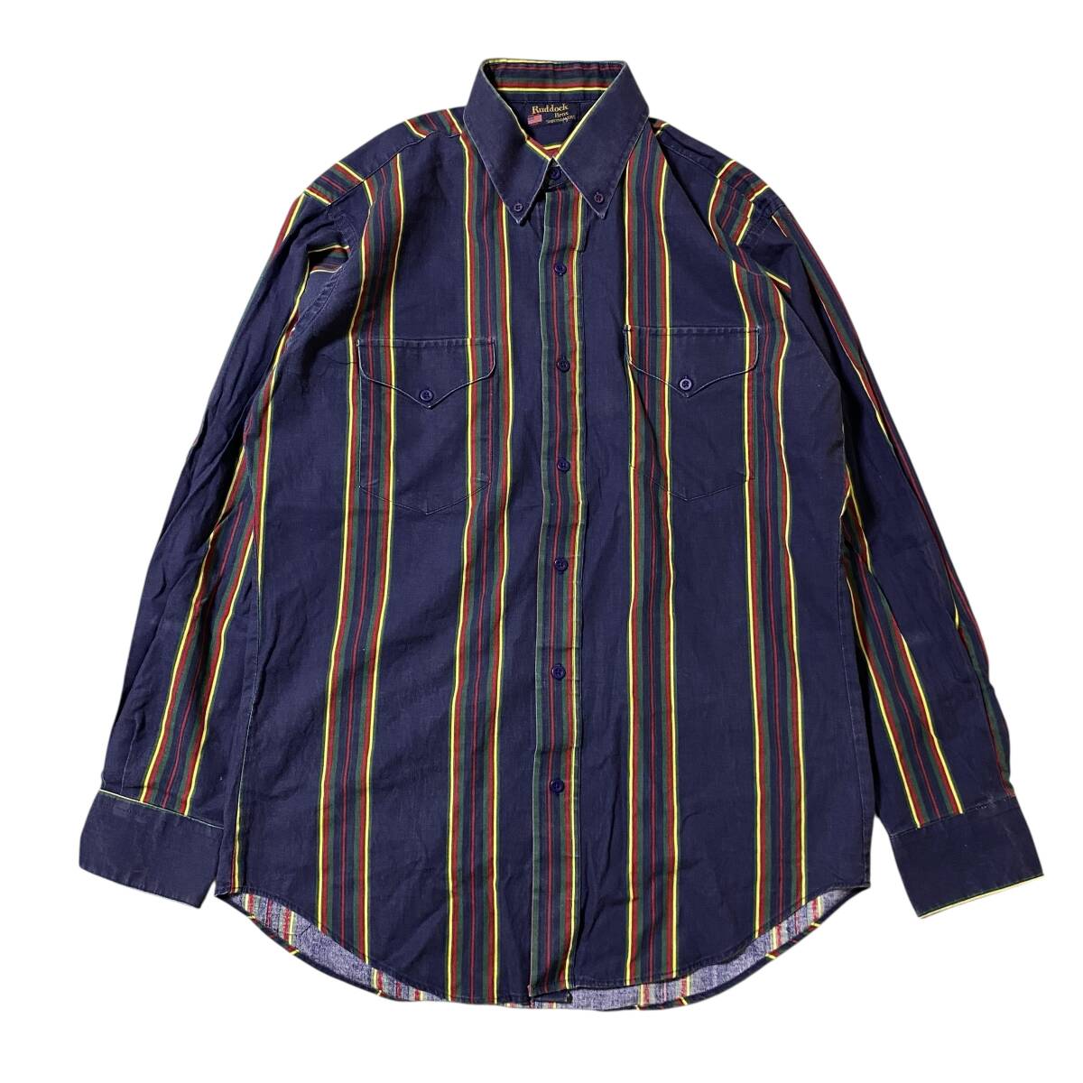 アメリカ古着 90s ヴィンテージ 長袖 ストライプ シャツ BDシャツ ボタンダウン 【H307】拍卖