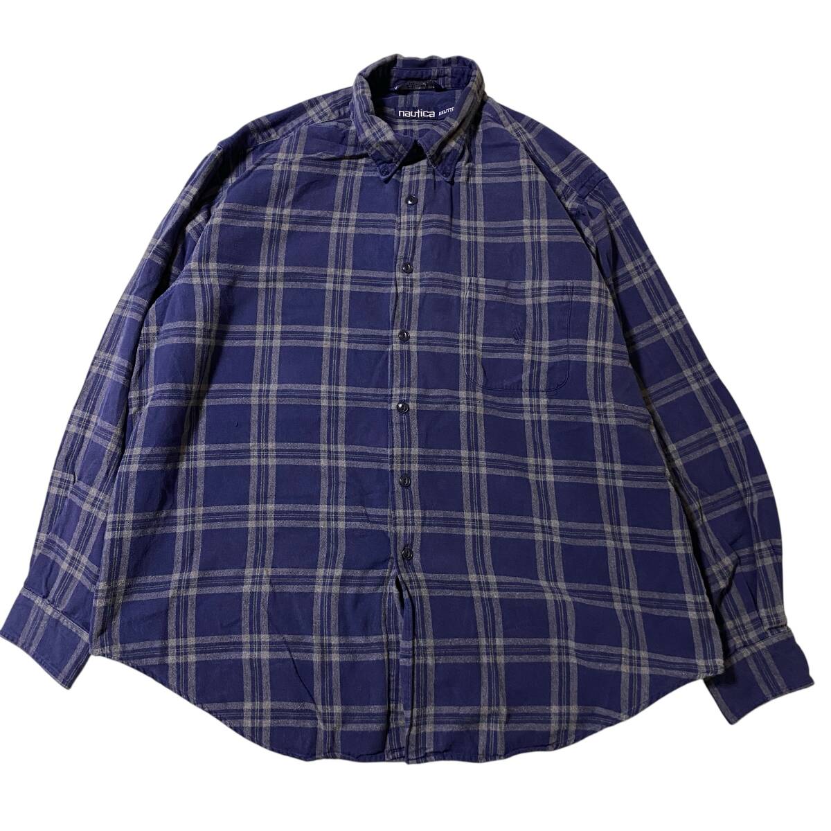 アメリカ古着 NAUTICA ノーティカ フランネルシャツ ネルシャツ チェック XXL コットン 【H309】拍卖