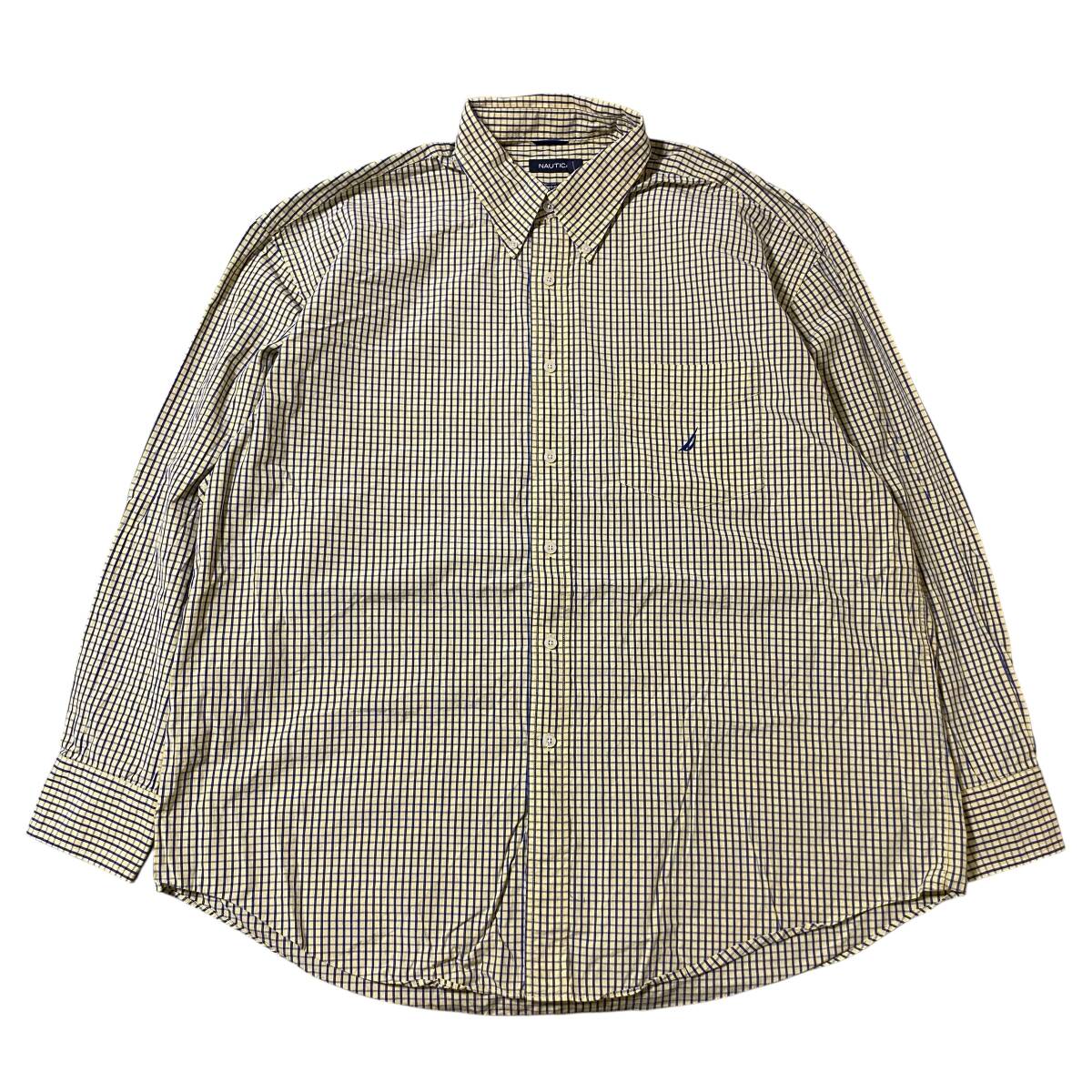 アメリカ古着 NAUTICA ノーティカ 長袖 ギンガムチェック シャツ BDシャツ ボタンダウン XXL 【H312】拍卖