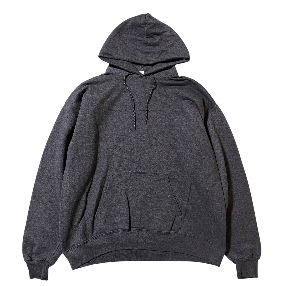 アメリカ古着 Hanes ヘインズ スウェット パーカー 無地 ダークグレー ブランク 裏起毛 Lサイズ 【H322】拍卖