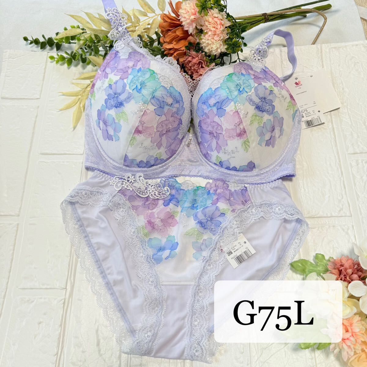 【新品】wacoal L'ge ルジェ 42 ブラ ショーツセットG75LPU ワコール サルート salute拍卖