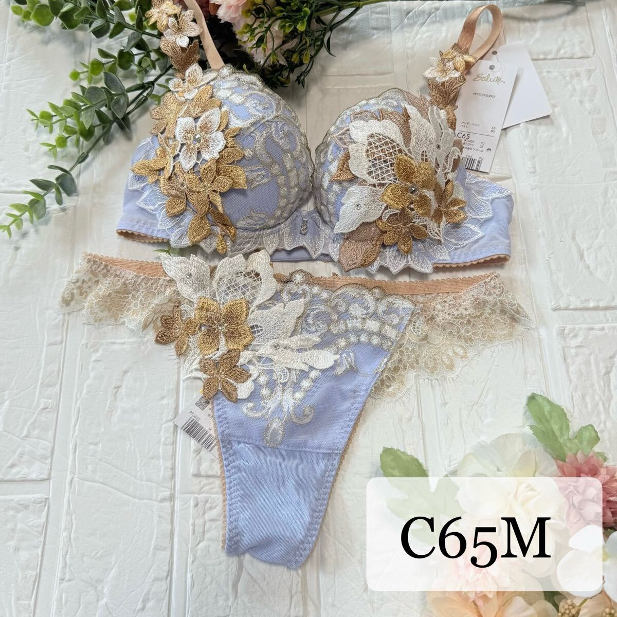 【新品】wacoal サルート 02 ブラ ソングセット C65M PU プレステージ ローマの休日  salute Tバックショーツ拍卖