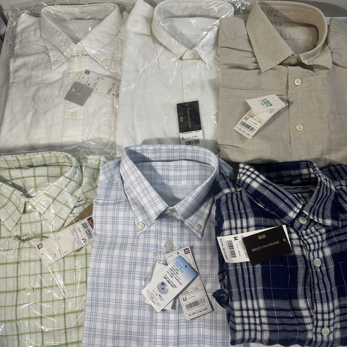 未使用品 タグ付き UNIQLO ユニクロ 大量 34点セット まとめて 半袖 長袖 シャツ パンツ ニット アウター 古着卸 サイズM L XL拍卖