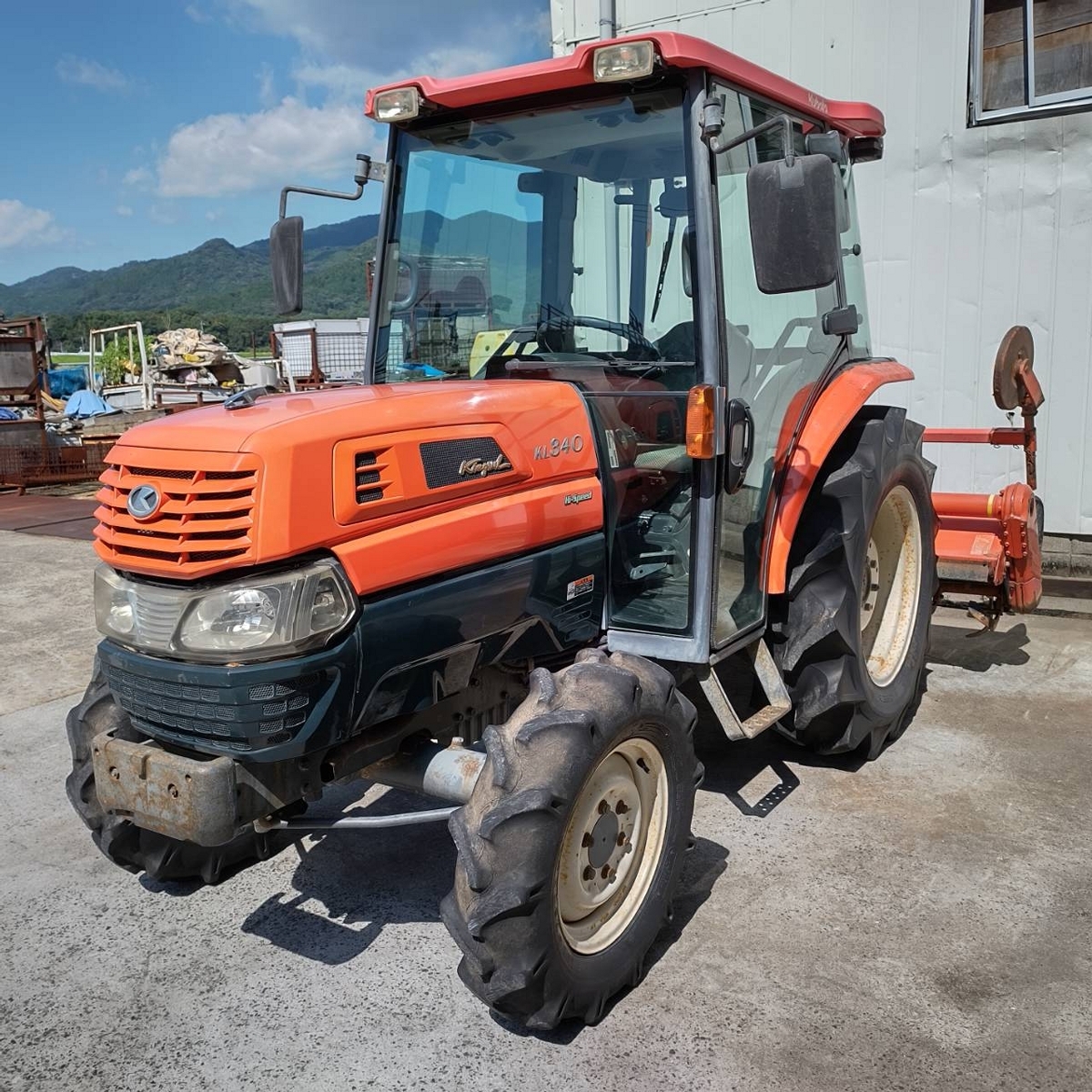 佐賀県渡し クボタ トラクター KL340H 34馬力 1840h パワステ 逆転 自動水平 倍速 RL7K ロータリー ディーゼル 現状渡し 中古 直P10416947拍卖