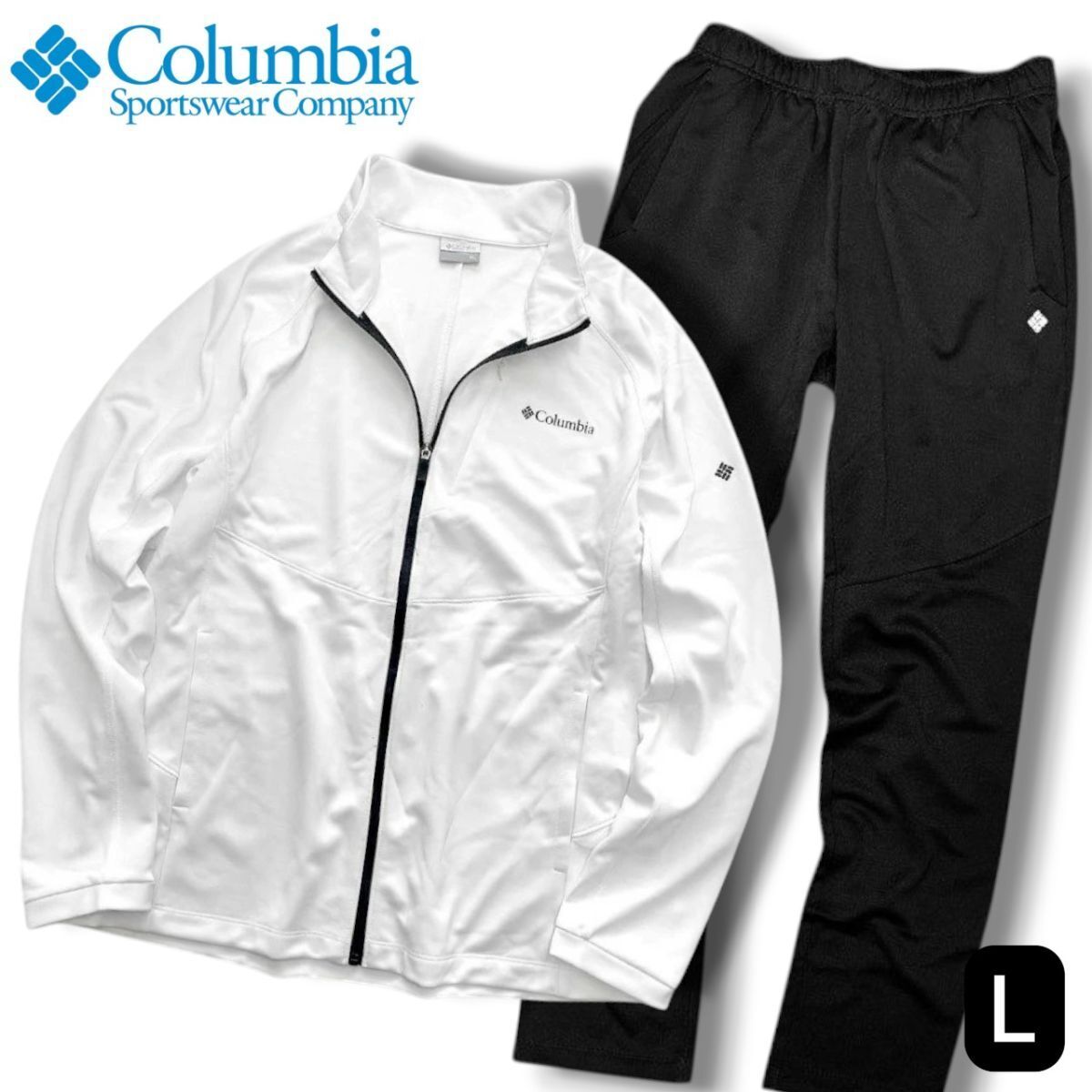 Columbia コロンビア 新品 ストレッチ ジャージー ジャケット パンツ セットアップ CY1YMG201+701 白黒 100(L)▲031▼30529h09拍卖