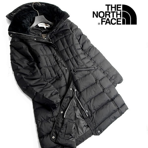 THE NORTH FACE ノースフェイス 新品 定4.9万 衿裏フリース ダウン コート ジャケット DF91 BLK 85/M レディース▲048▼kkf1500c拍卖