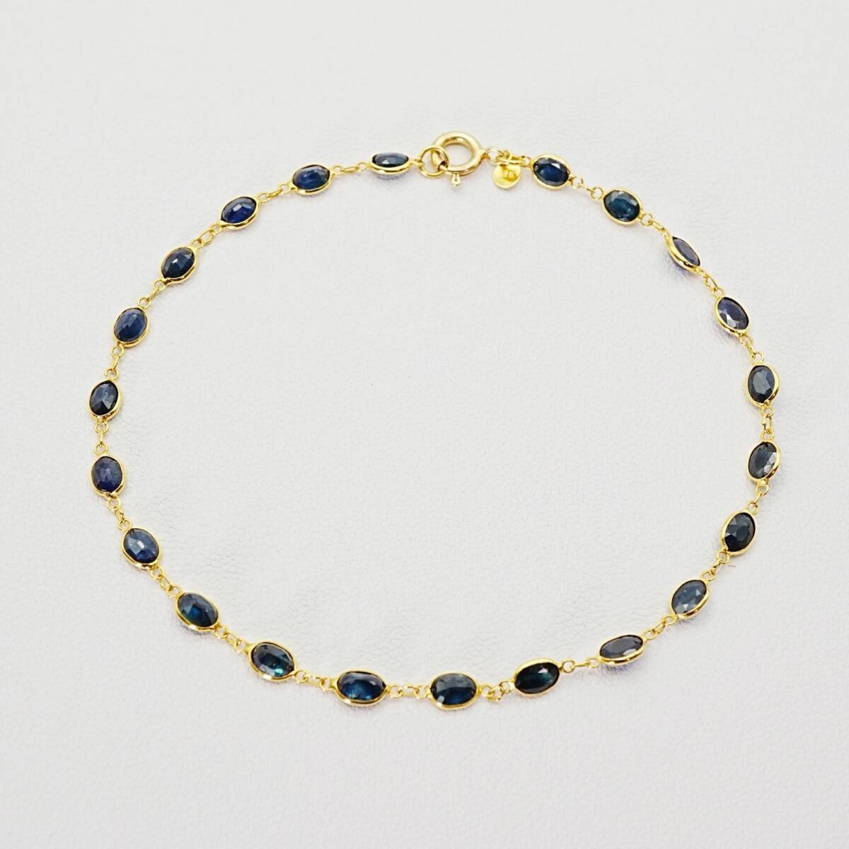 18K ブレスレット サファイア ステーション 天然石/24-4862S拍卖