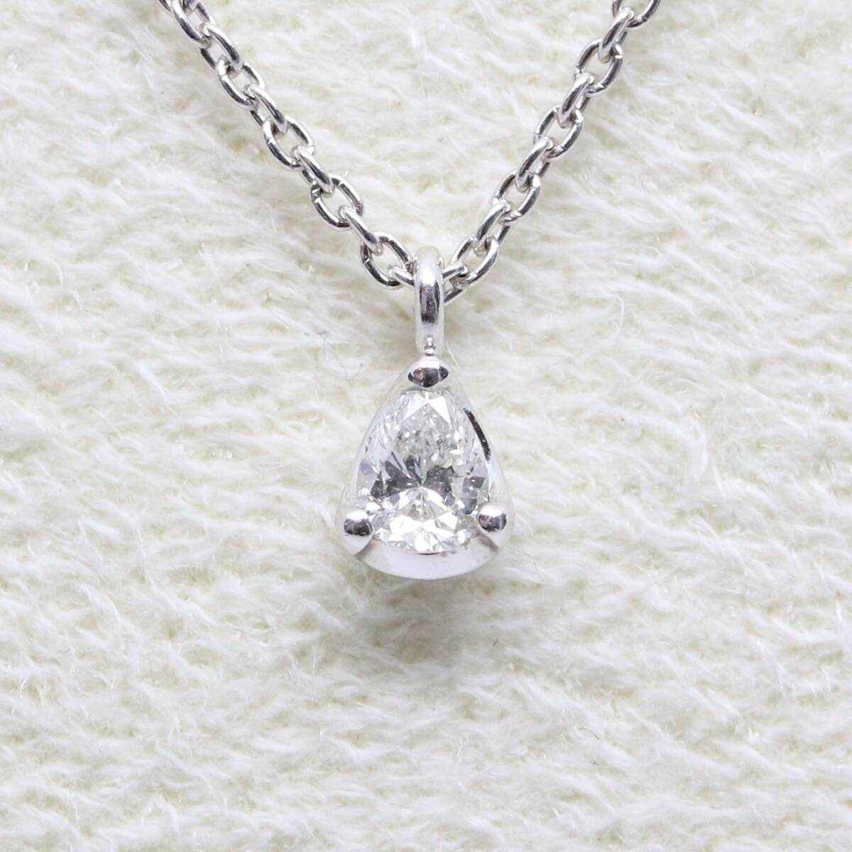 ヴァンドーム青山 ペアシェイプ ダイヤ プラチナ ネックレス/24-443S拍卖