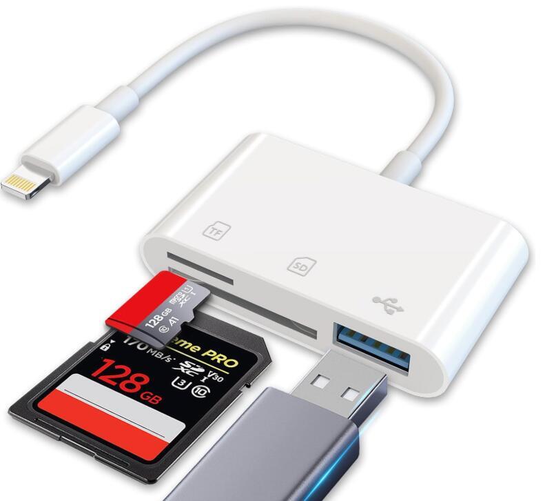 【MFi正規認証】iPhone SDカードリーダー 3in1 USB/SD/TF変換アダプタ拍卖