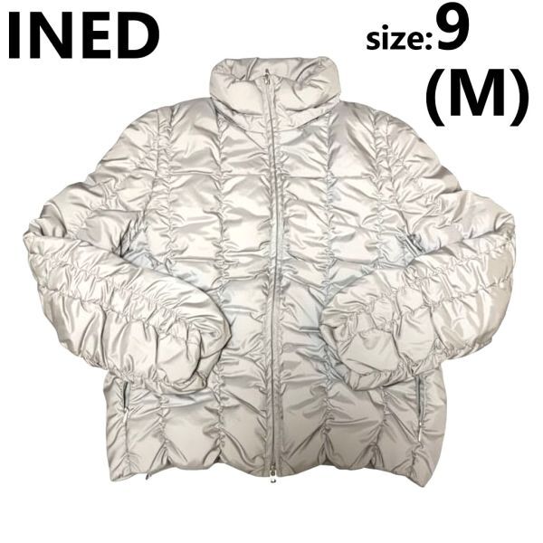 INED イネド★9/レディースM★ダウンジャケット★アイボリーホワイト◆T▽1-740拍卖