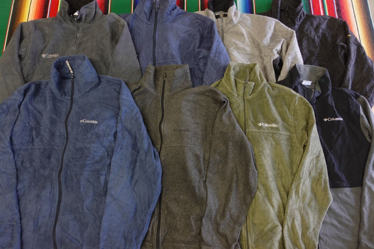 FLC-BN3 コロンビア Columbia フリースジャケット ワンポイント フルジップ¥1~ビンテージUSA古着卸セット業者まとめ拍卖