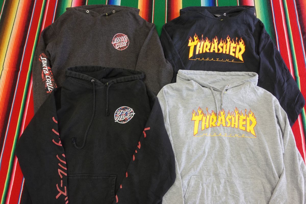 PICK-SW73 スラッシャー THRASHER サンタクルーズ SANTA CRUZ スウェットパーカー¥1~ビンテージUSA古着卸セット業者まとめ売り拍卖