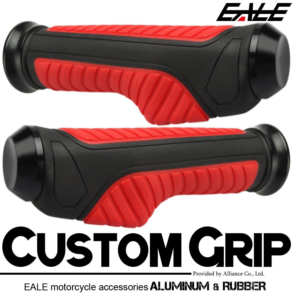 バイク グリップ スロットルアシスト付き ラバー アルミ カスタム ツーリング 疲労軽減 左右セット 22.2mm ハンドル用 レッド S-571-R拍卖