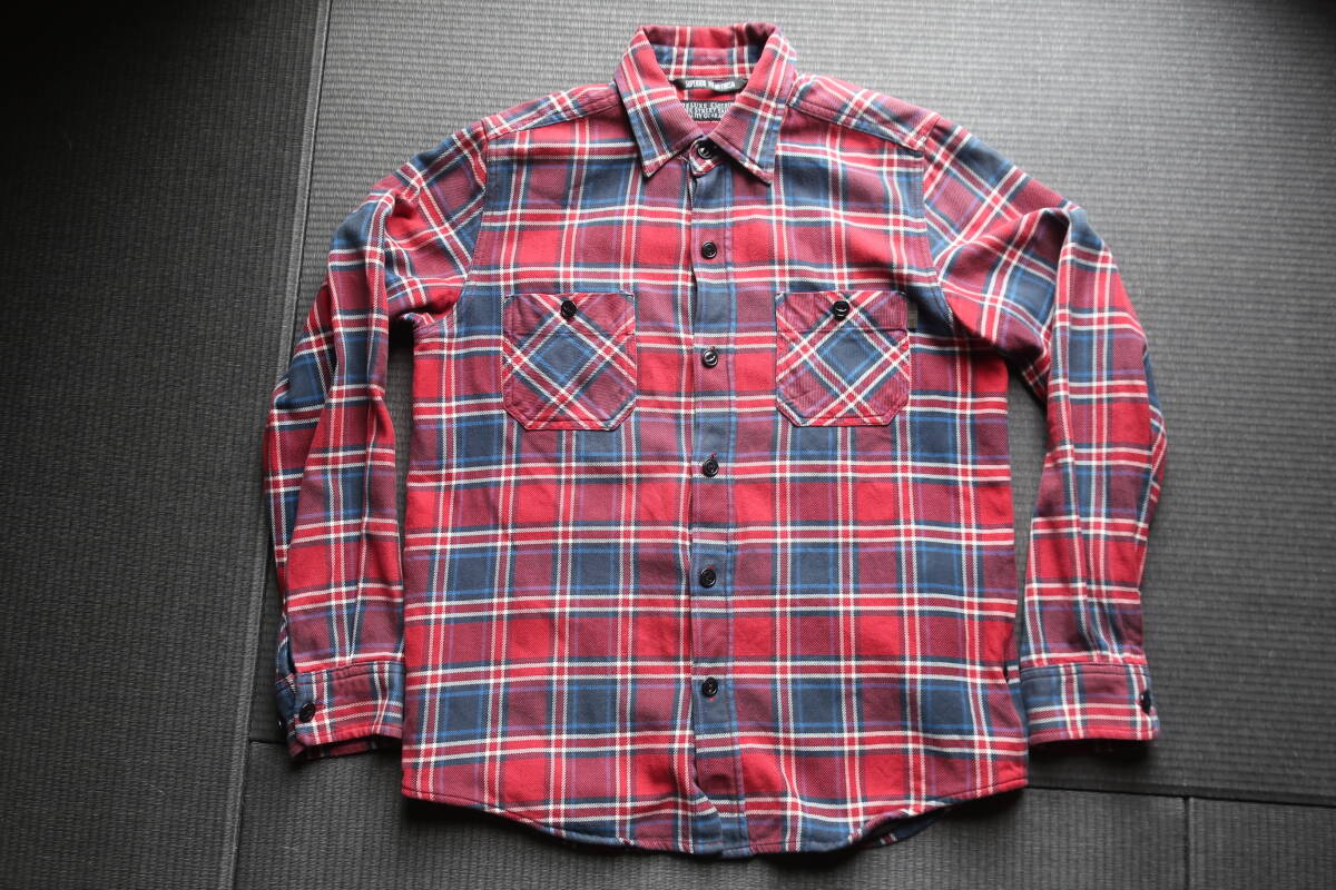 schott × DELUXE clothing チェック ネルシャツ Sz.38 M size拍卖