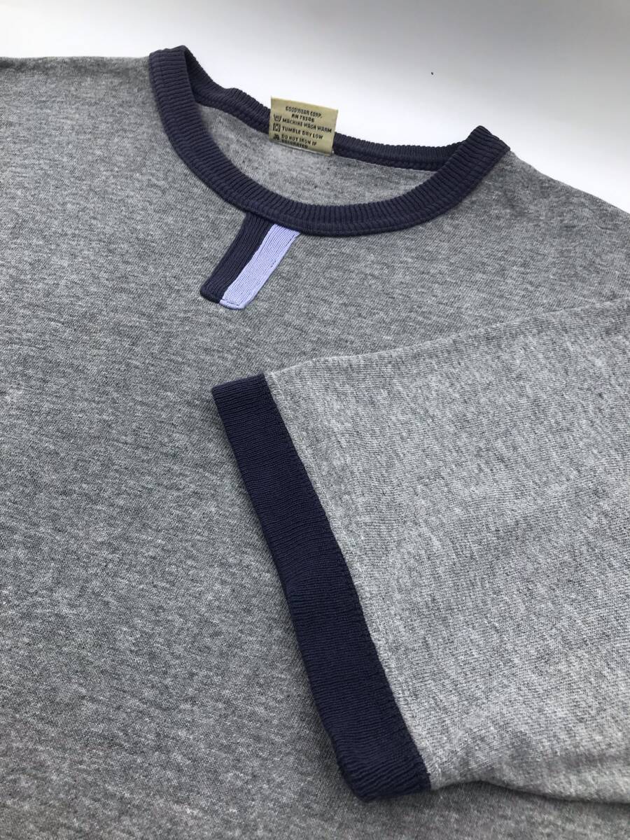 【アメリカ製】グッドウエア半袖goodwearヘンリーネックTeeシャツ/グレー/M/(L〜XL程度) パタゴニア拍卖